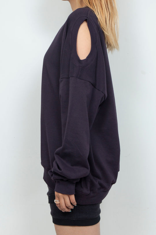 Asymmetry Cutout Pullover Purple