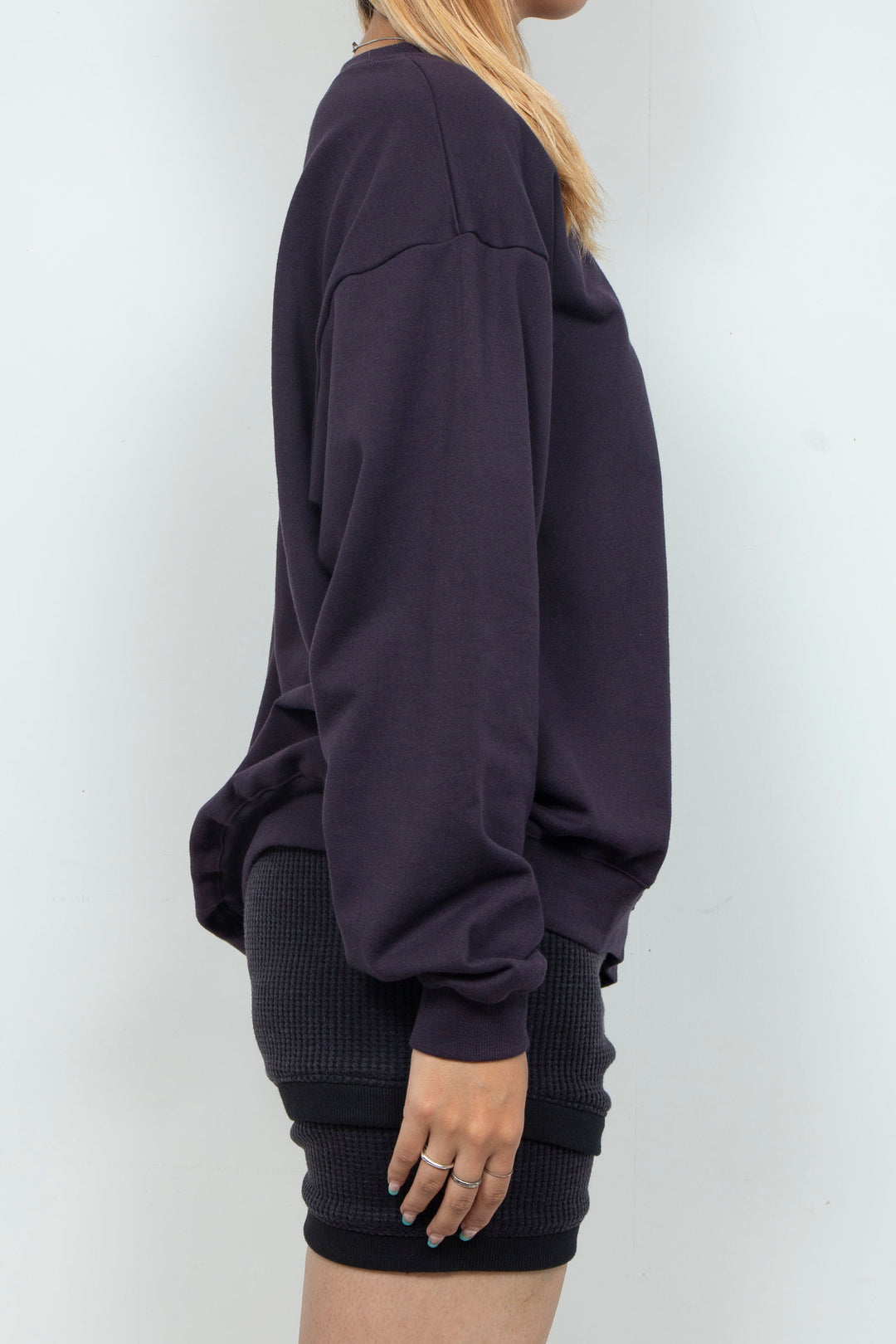 Asymmetry Cutout Pullover Purple