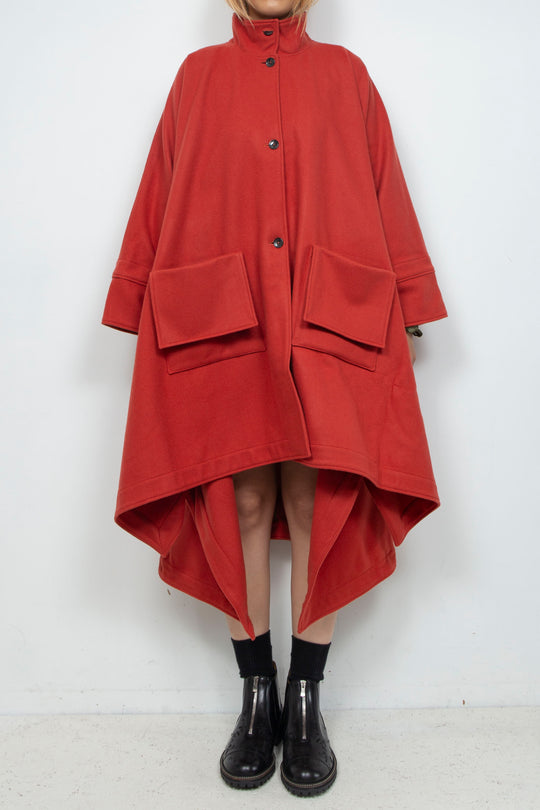 Super Big Poncho Coat Orange