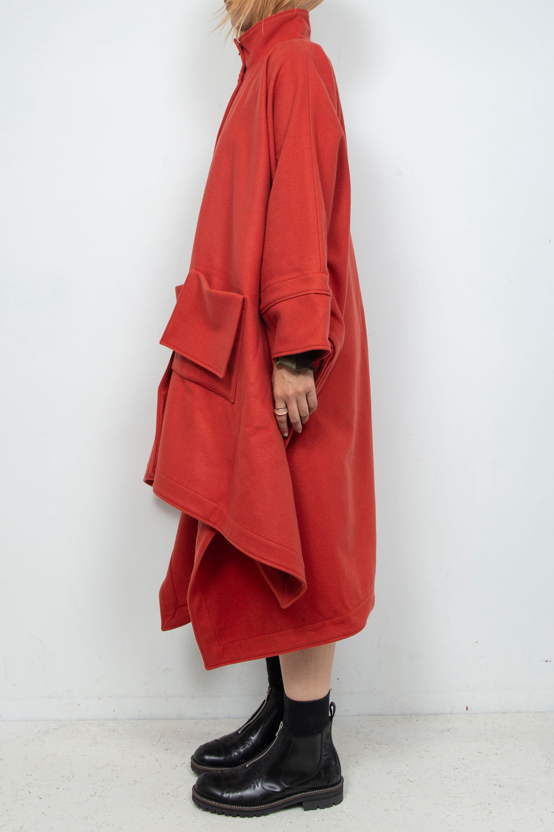 Super Big Poncho Coat Orange