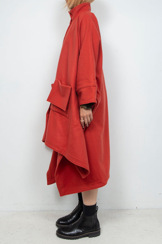 Super Big Poncho Coat Orange