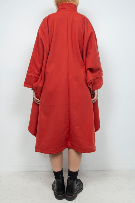 Super Big Poncho Coat Orange