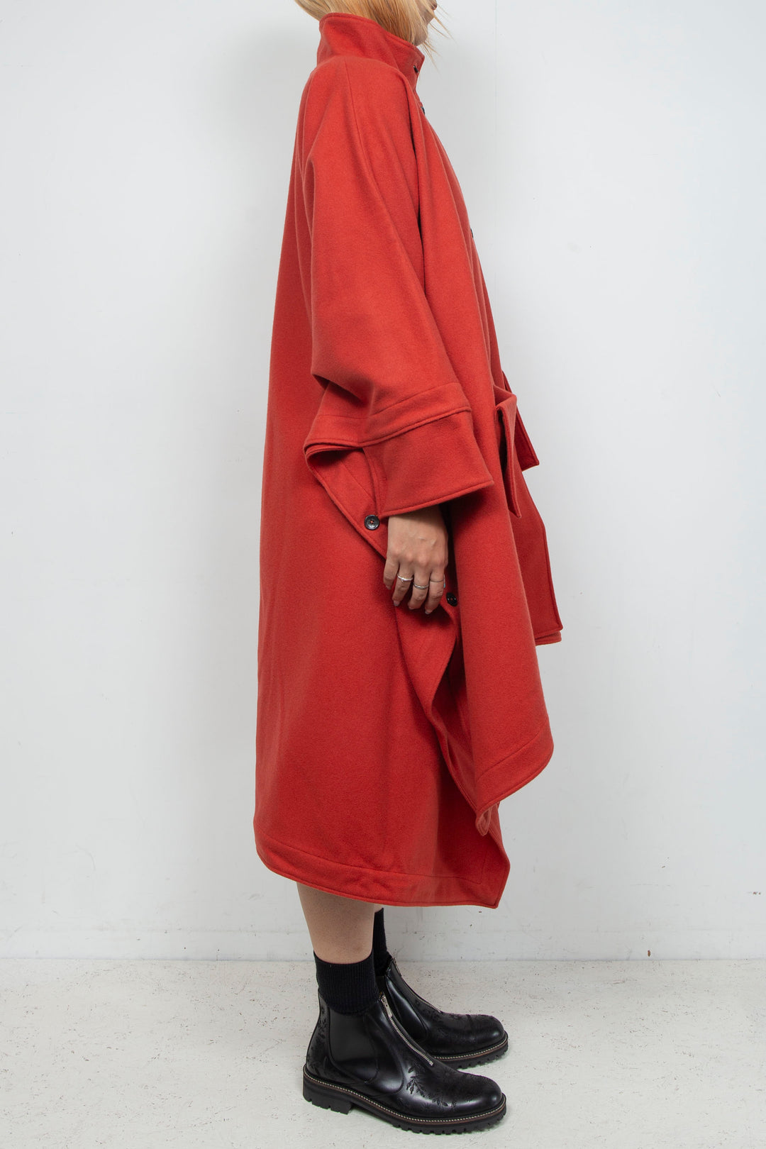 Super Big Poncho Coat Orange