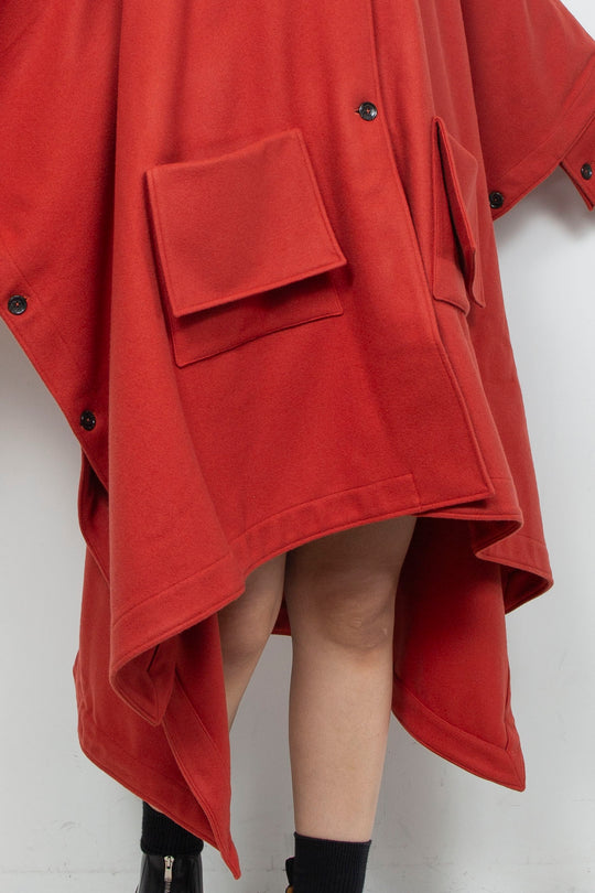 Super Big Poncho Coat Orange