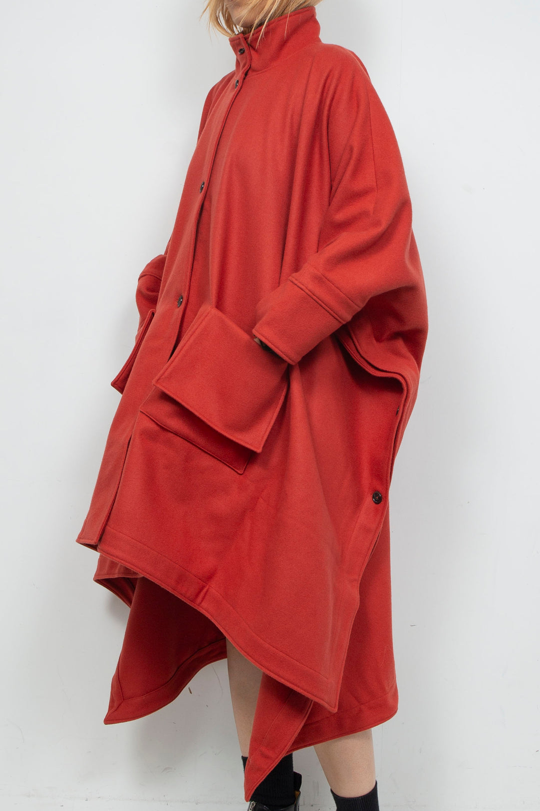 Super Big Poncho Coat Orange