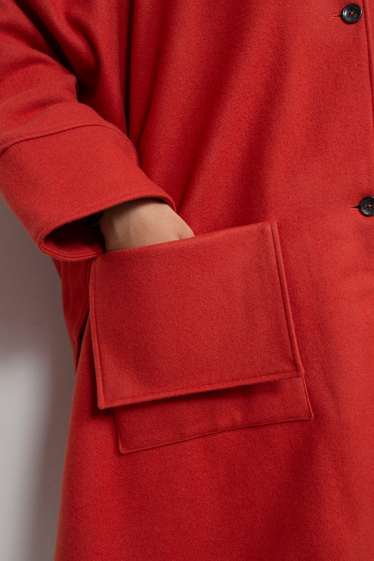 Super Big Poncho Coat Orange