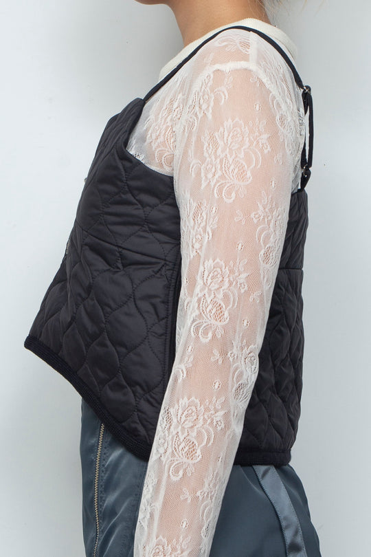 Curve Quilt Bustier Black