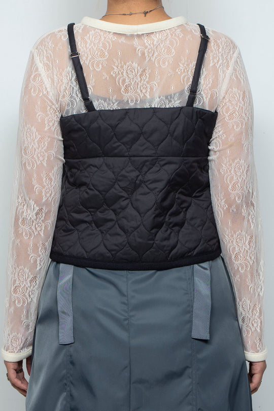 Curve Quilt Bustier Black