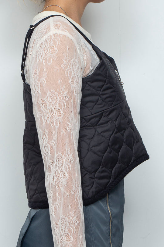 Curve Quilt Bustier Black