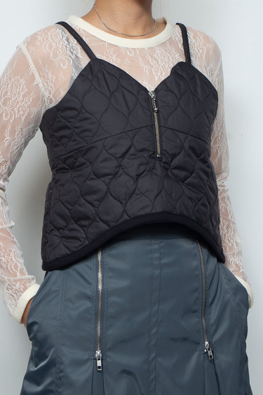 Curve Quilt Bustier Black