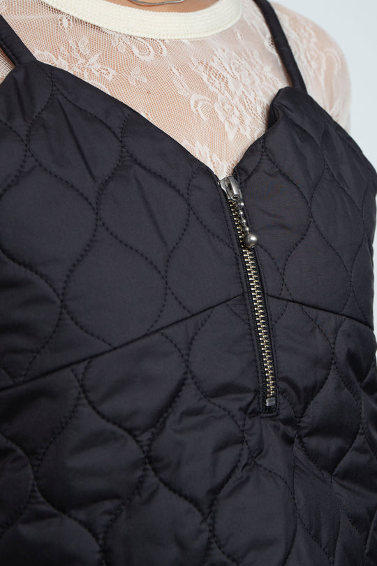 Curve Quilt Bustier Black