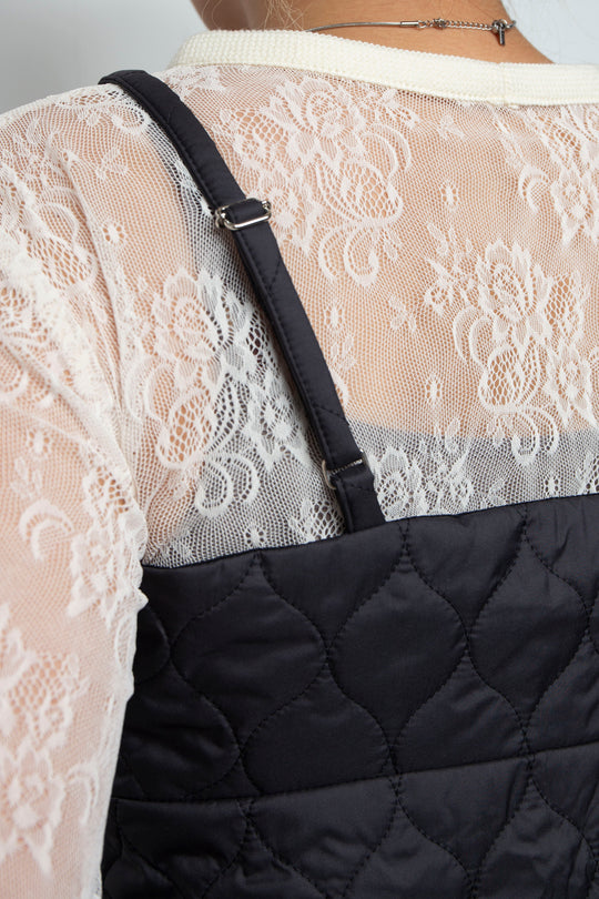 Curve Quilt Bustier Black