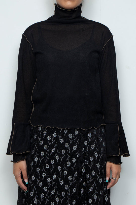 Mellow Velour Top Black