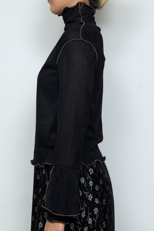 Mellow Velour Top Black