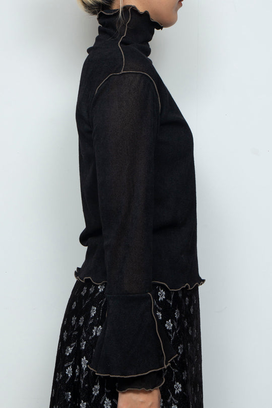 Mellow Velour Top Black