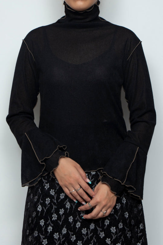Mellow Velour Top Black