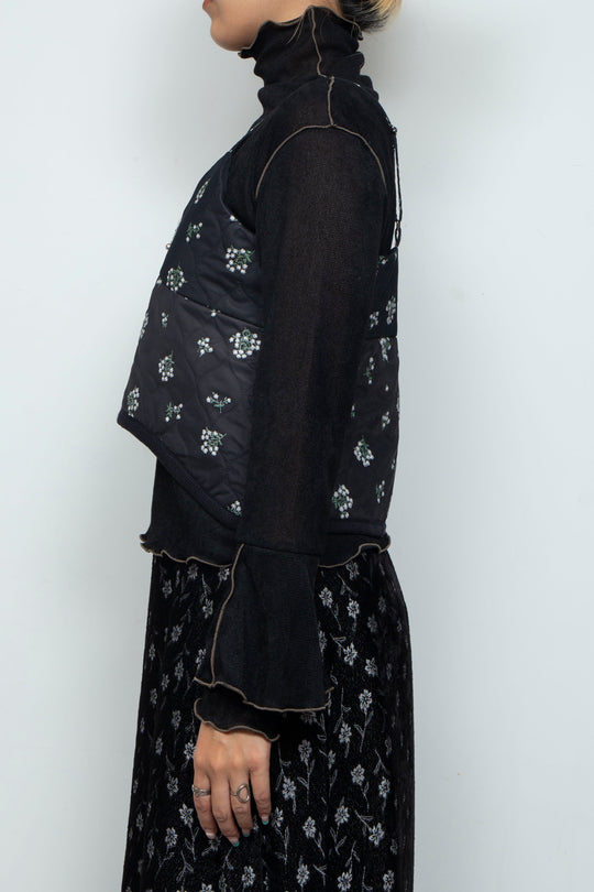 Petal Quilt Bustier Black