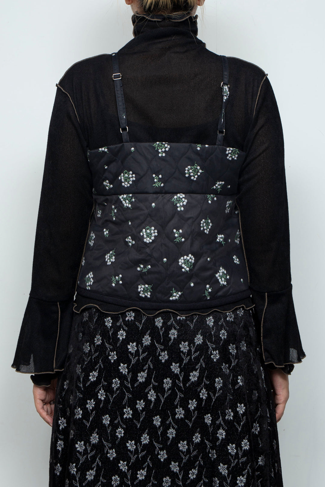 Petal Quilt Bustier Black