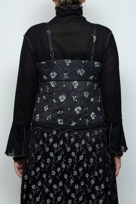 Petal Quilt Bustier Black