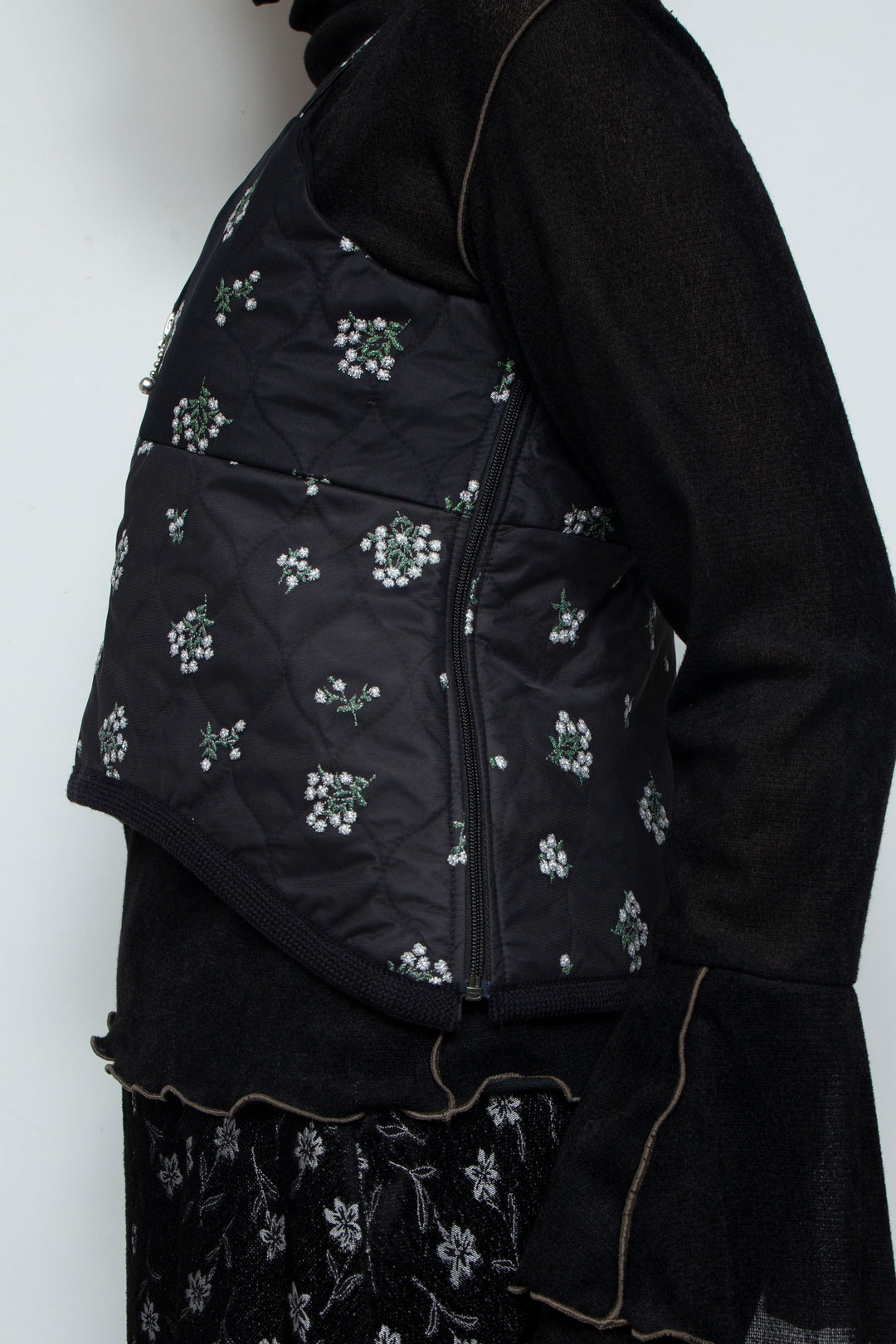 Petal Quilt Bustier Black