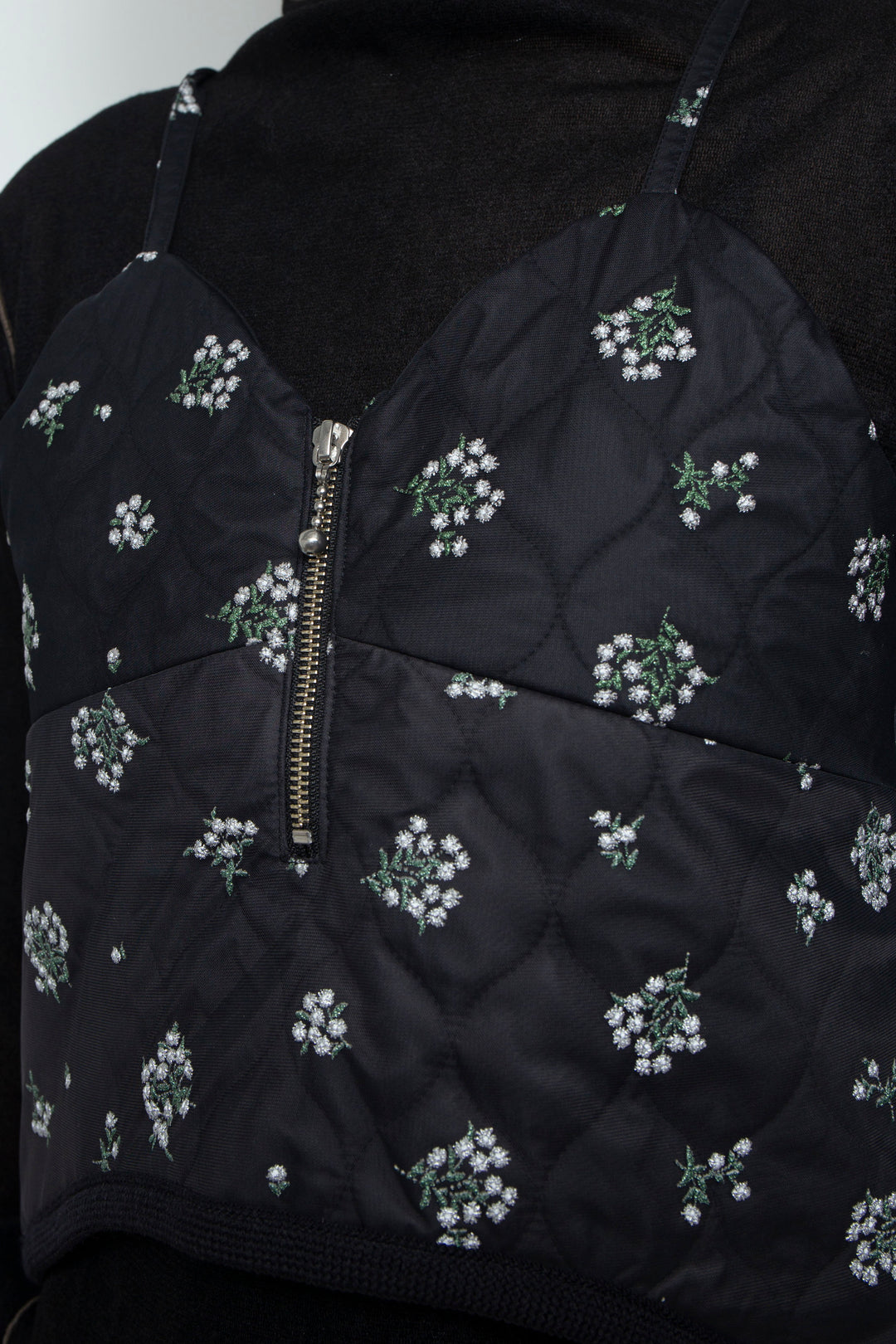 Petal Quilt Bustier Black