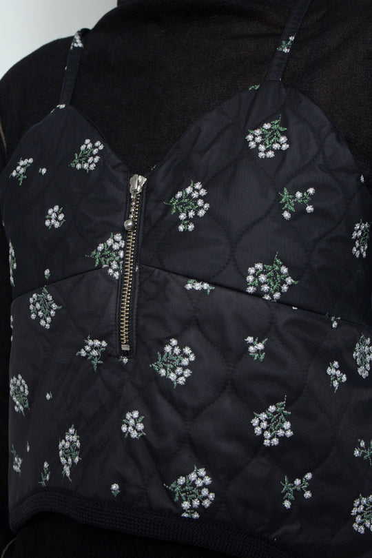 Petal Quilt Bustier Black