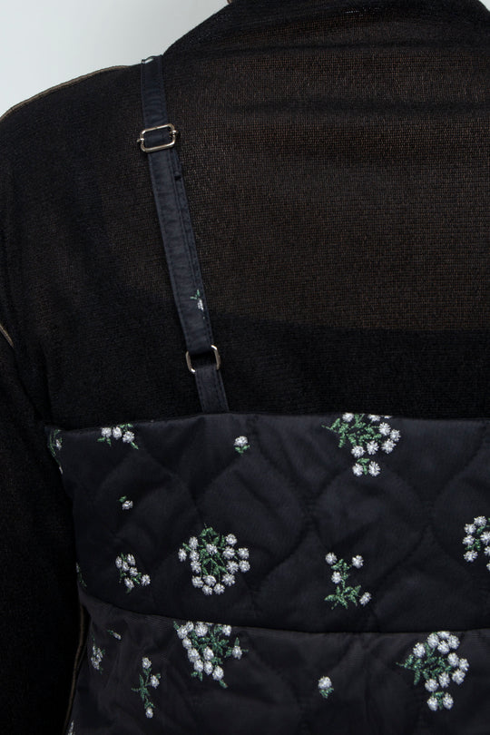 Petal Quilt Bustier Black
