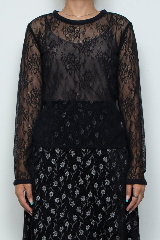 Veil Lace Top Black