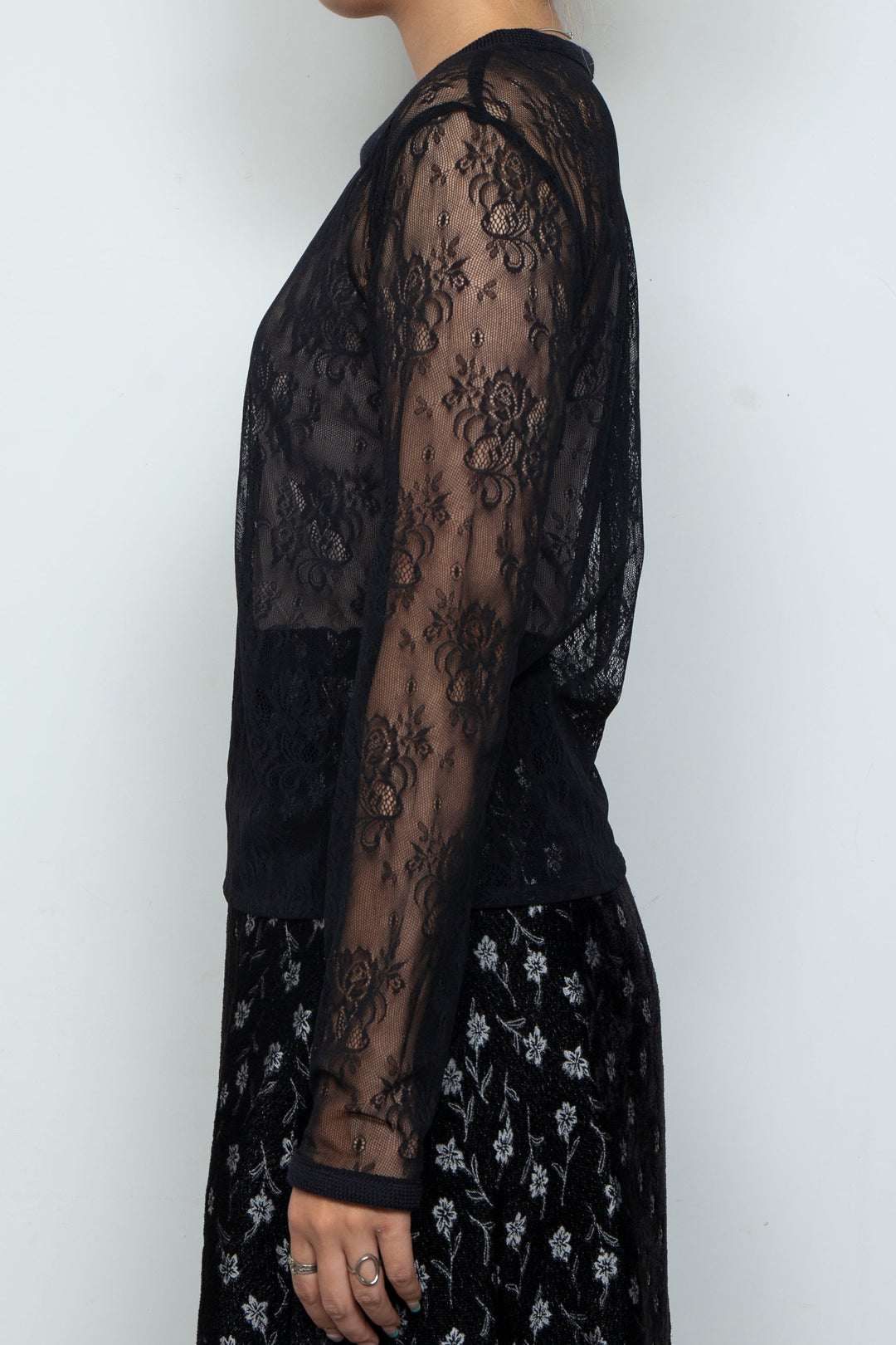Veil Lace Top Black