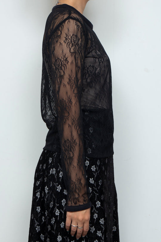 Veil Lace Top Black