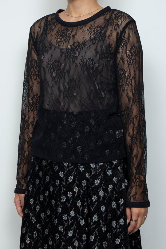 Veil Lace Top Black