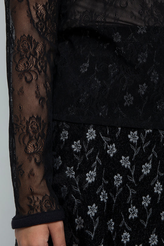 Veil Lace Top Black