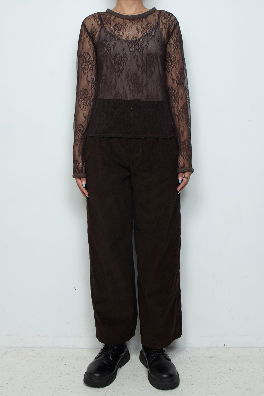 Veil Lace Top Brown