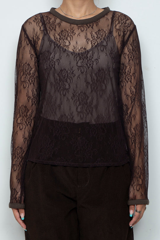 Veil Lace Top Brown