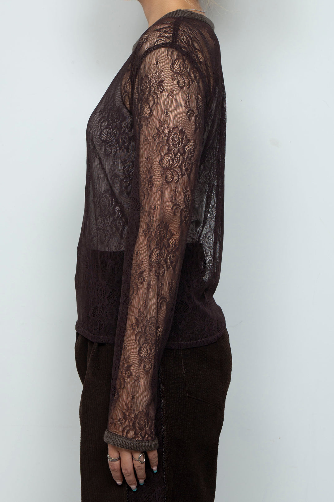 Veil Lace Top Brown