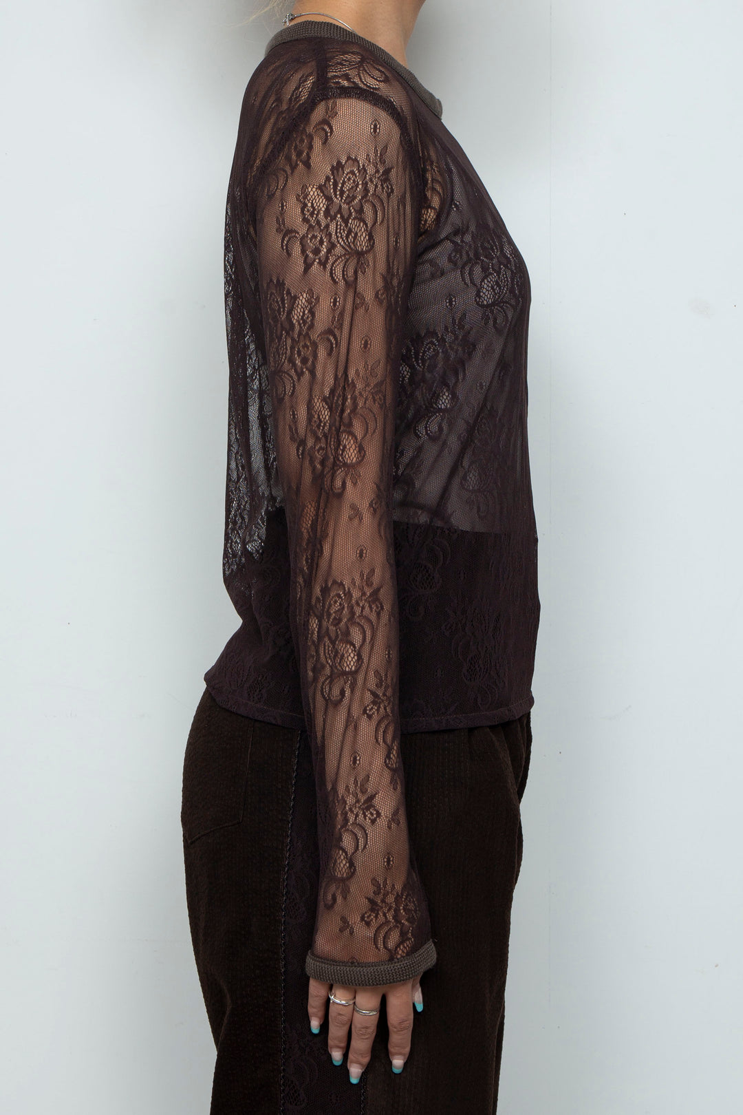 Veil Lace Top Brown