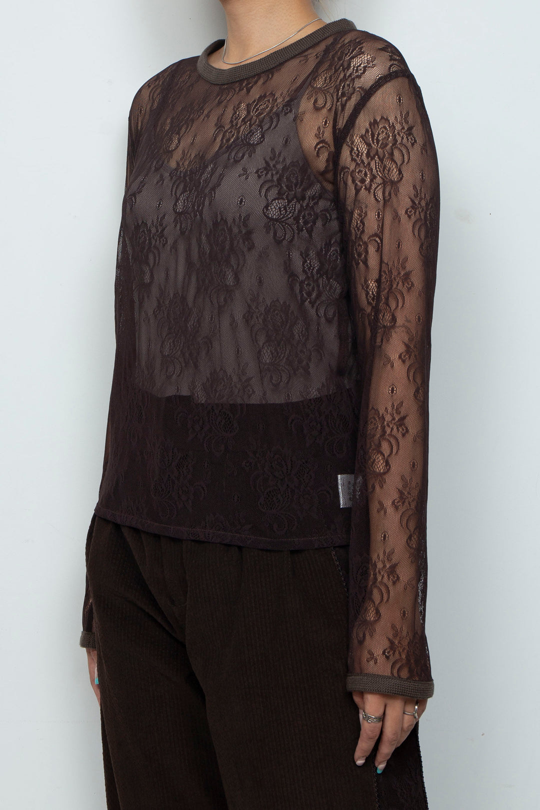Veil Lace Top Brown