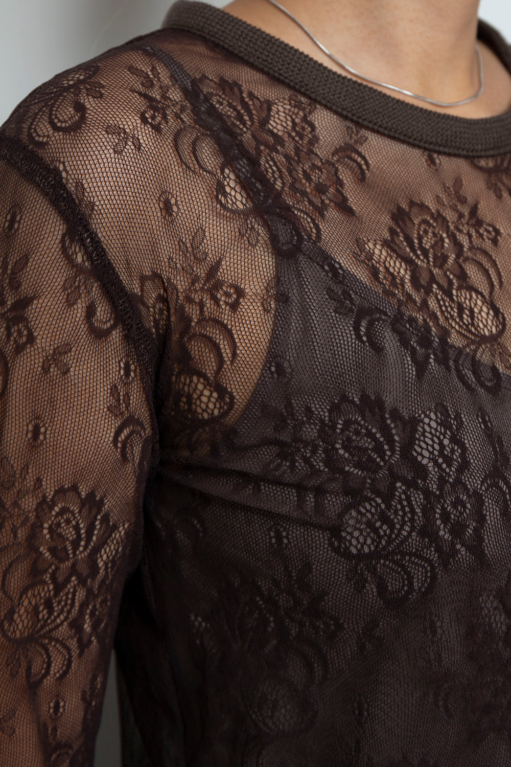 Veil Lace Top Brown