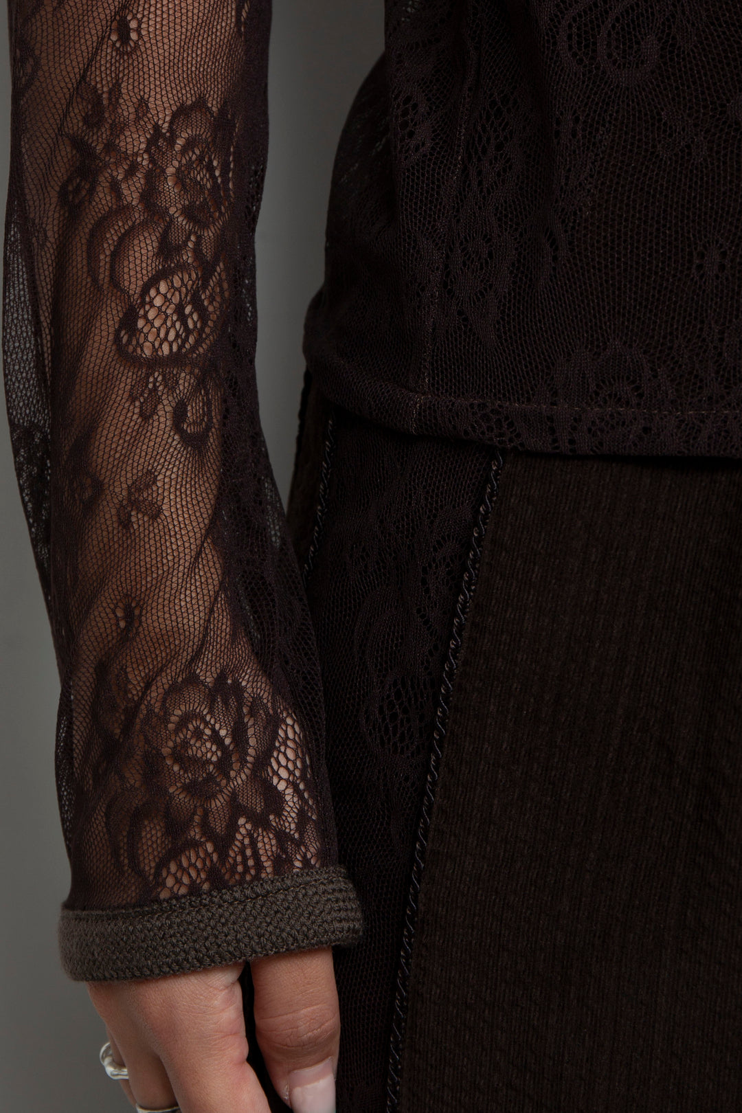 Veil Lace Top Brown