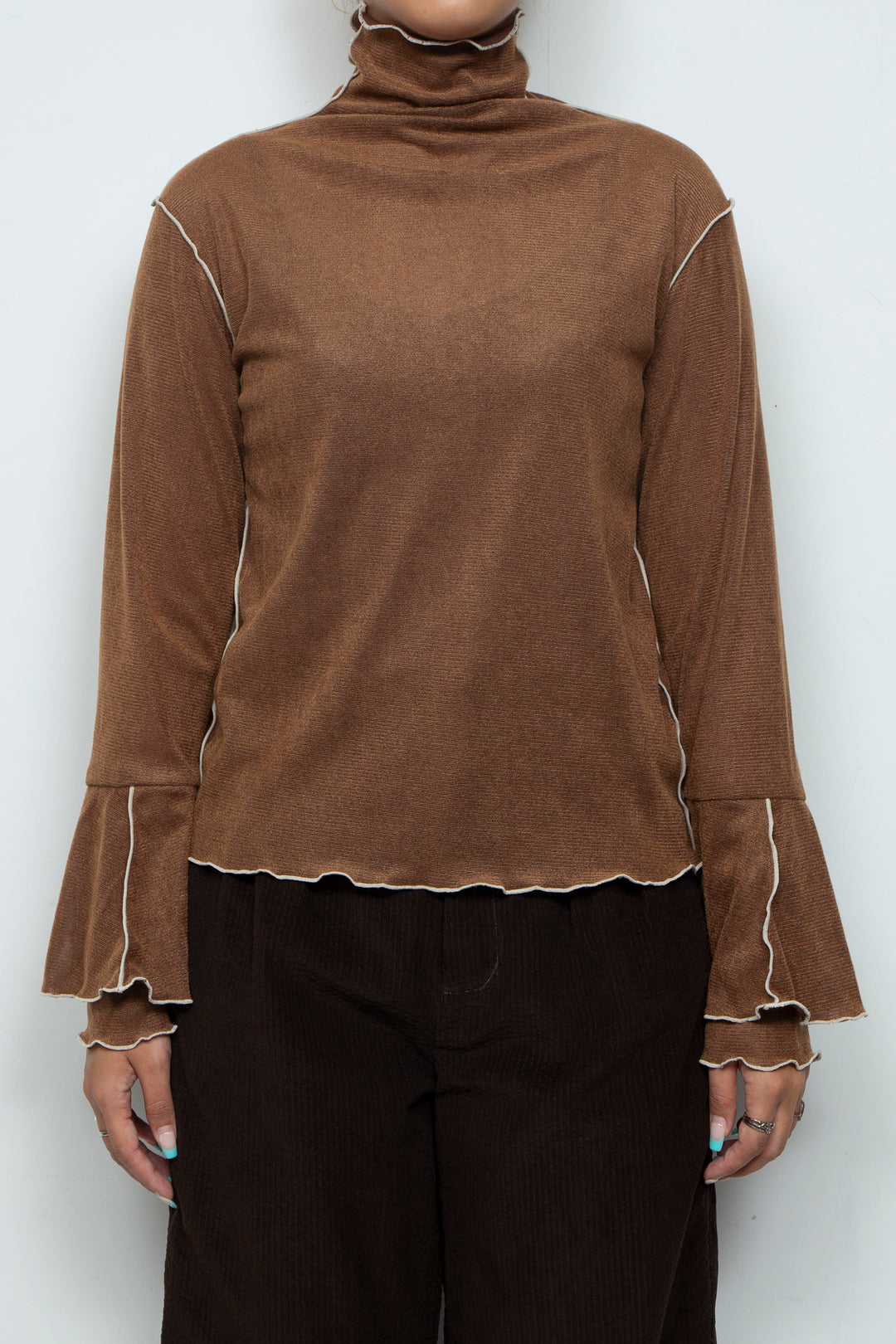Mellow Velour Top Brown