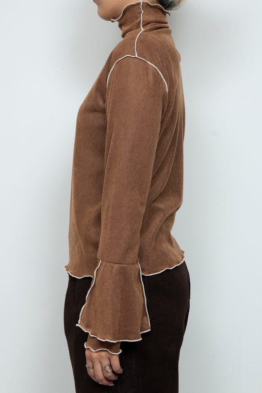 Mellow Velour Top Brown
