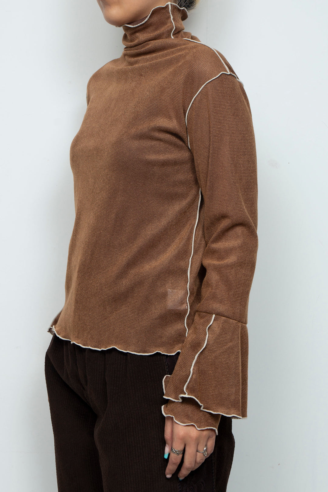 Mellow Velour Top Brown