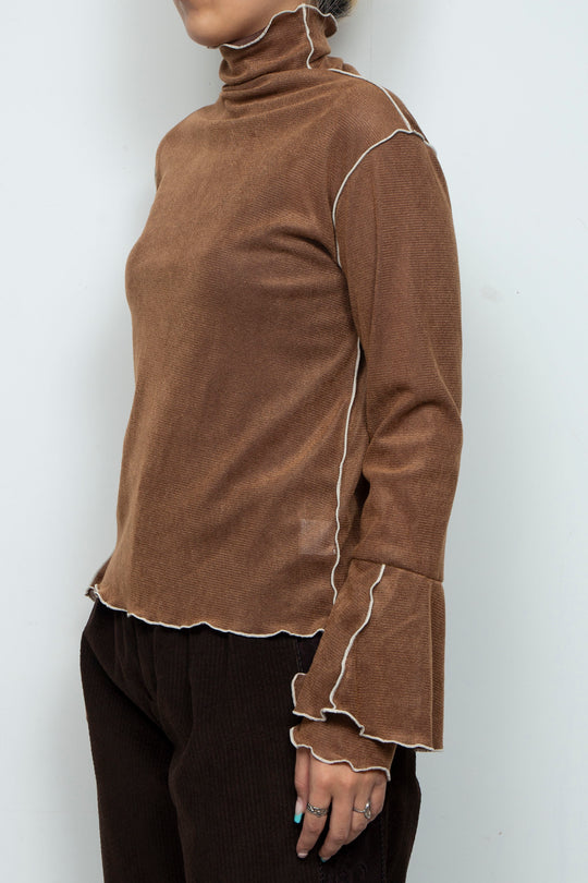 Mellow Velour Top Brown