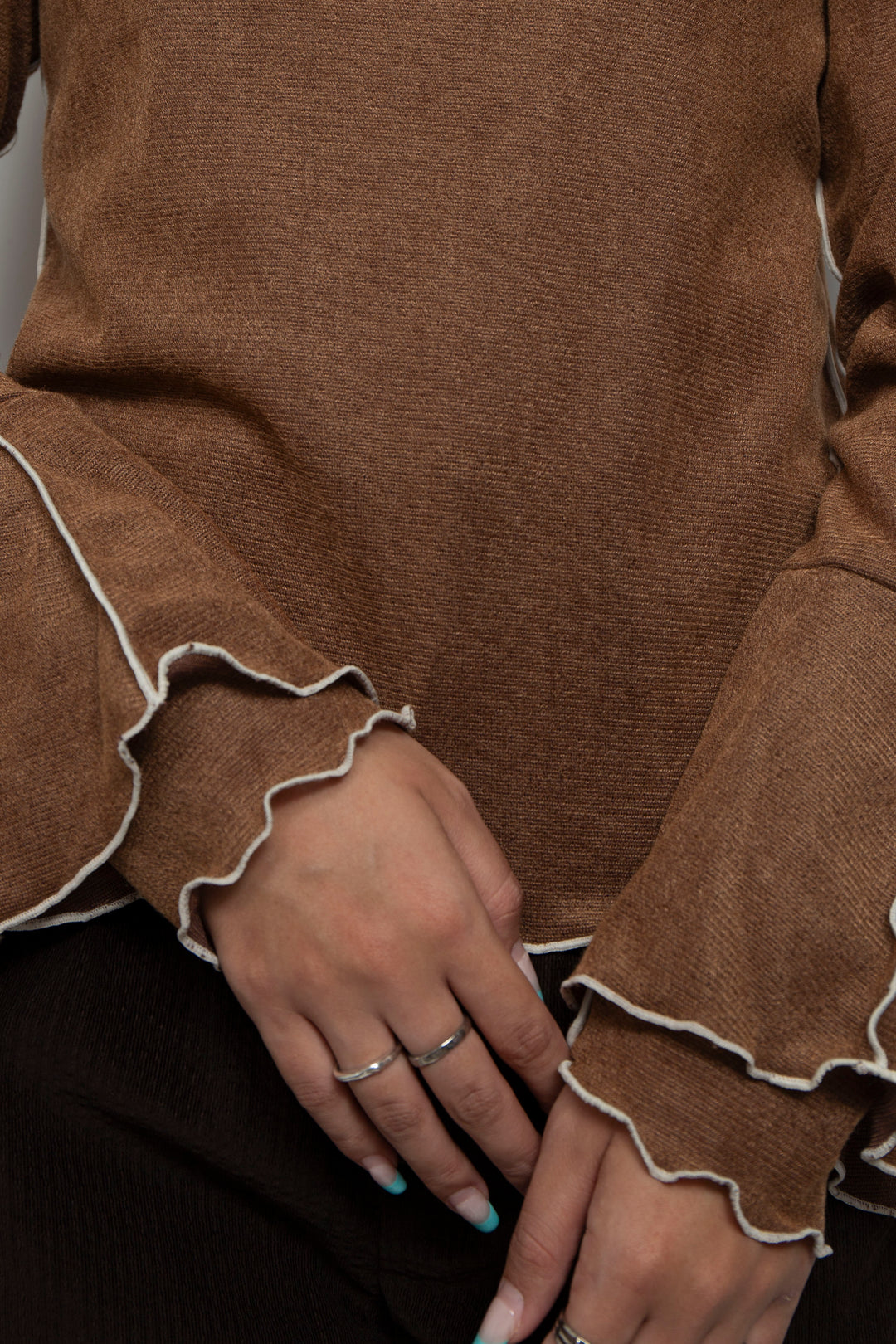 Mellow Velour Top Brown