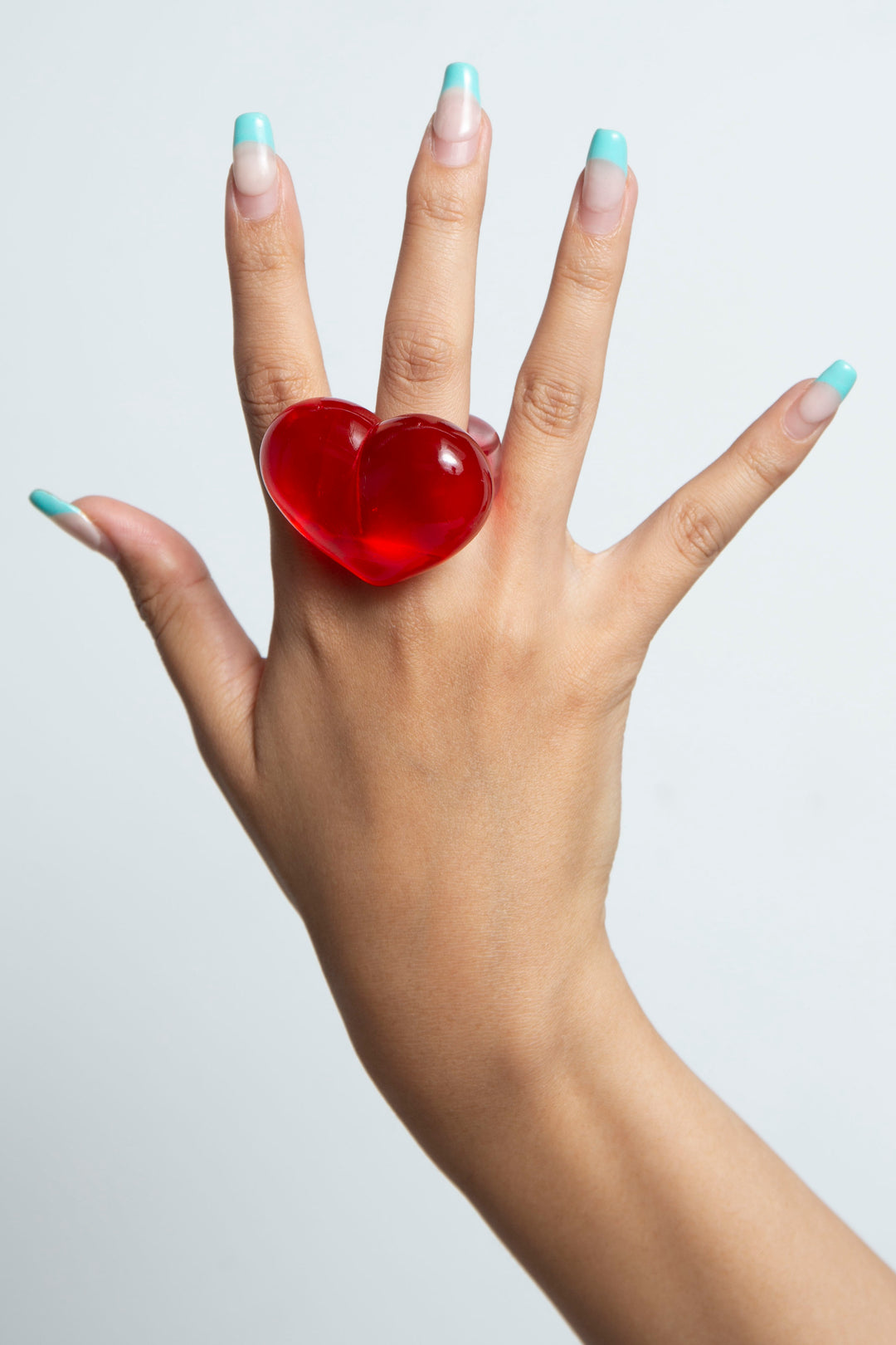 heart ring clear red 15