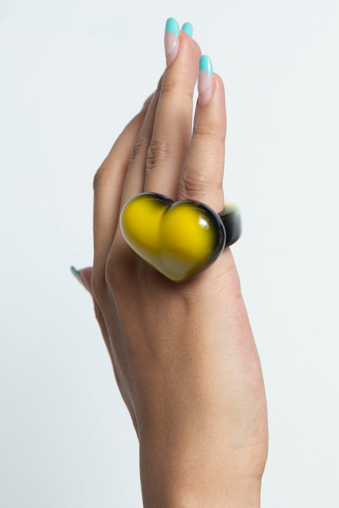 heart ring black × yellow 10
