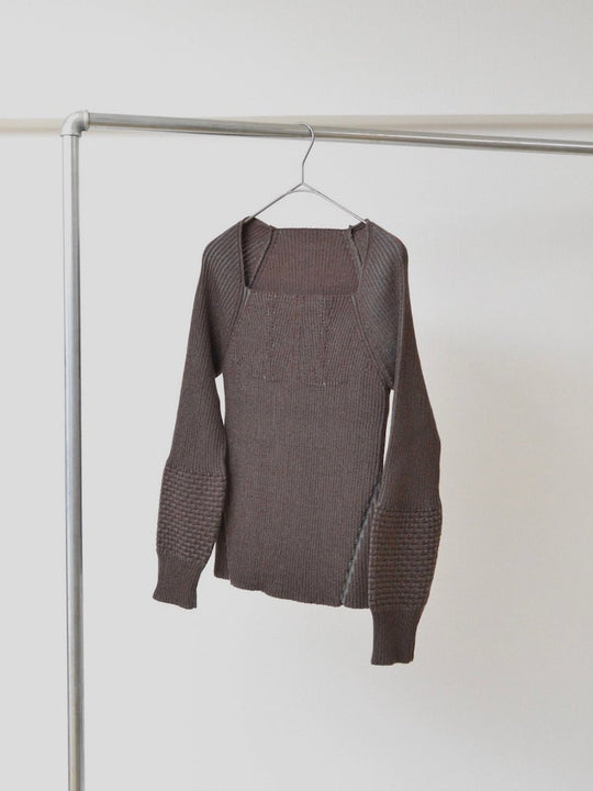 FAD distortion Plating rib knit brown