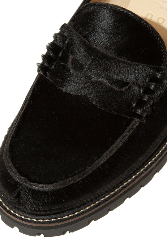”SKOOL" Type.3 EXTRALIGHT® Hair Calf Leather Embroidered Loafers by HARUTA