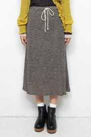 Cotton Linen Skirt BLACK