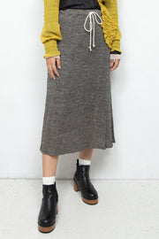 Cotton Linen Skirt BLACK
